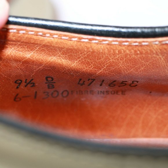 Vintage Cole Haan USA Saddle Oxford Men Size 9.5 D Beige Navy Blue Leather Comfy - Picture 12 of 12